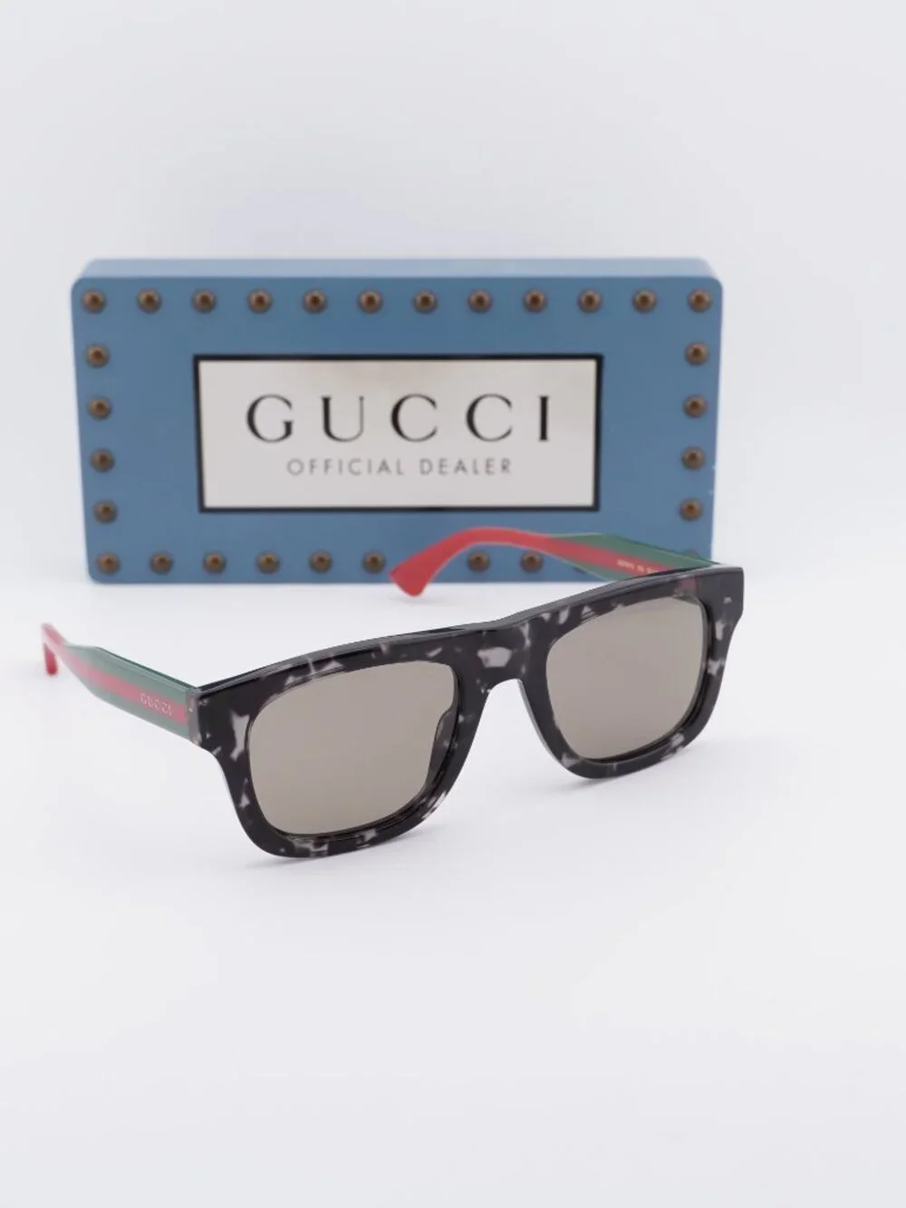 Gucci GG1991S 002 Square Sunglasses - Grey Havana/Brown